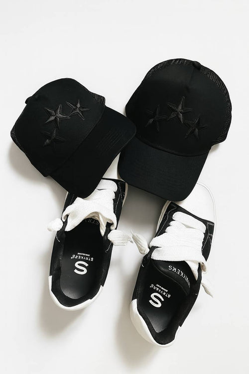 black trucker cap 3D star Embroidery